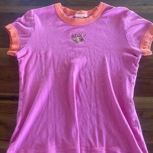 Vintage Roxy Kids Pink and Orange T-Shirt